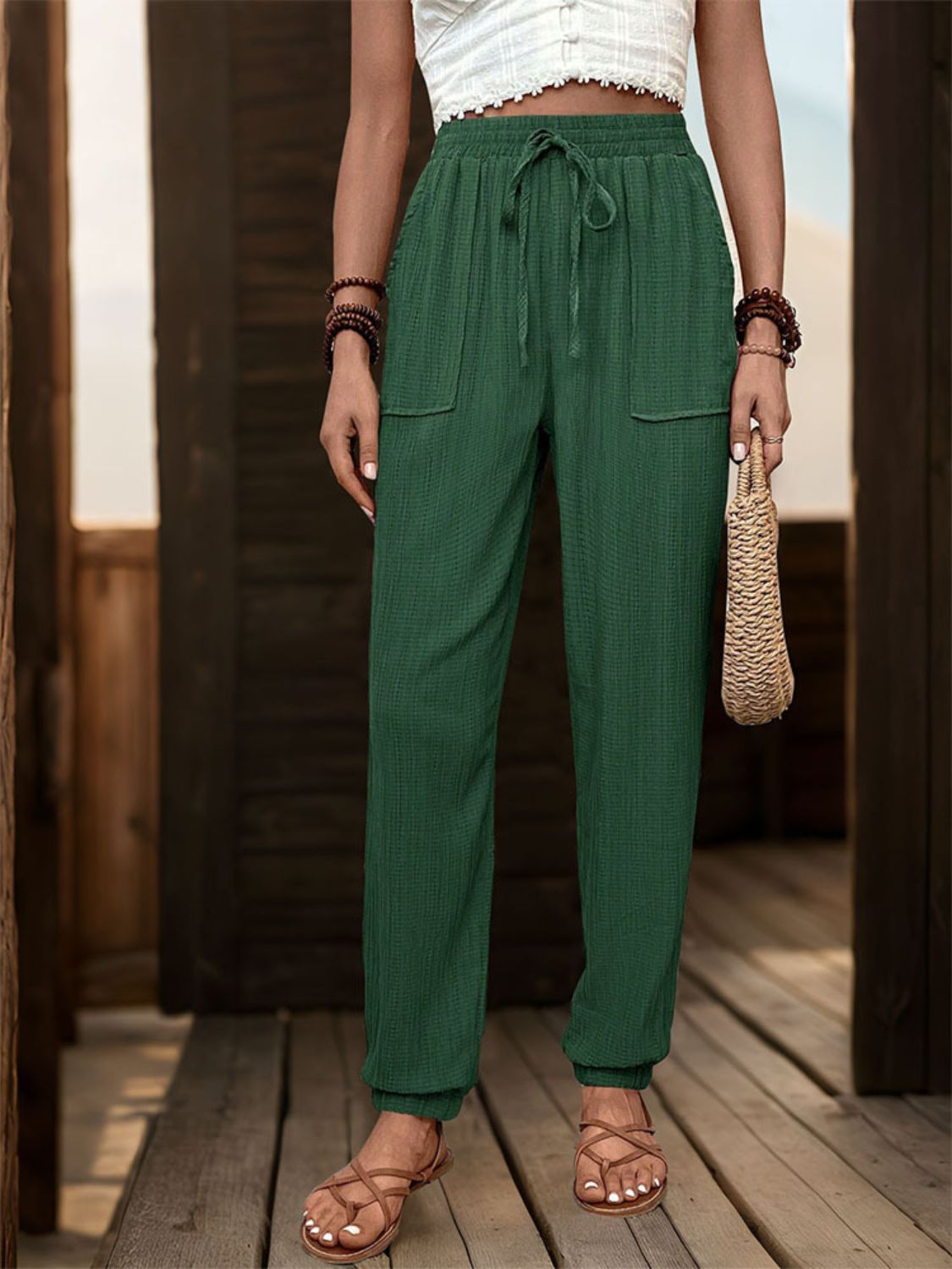 Perfee Textured High Waist Joggers CMP