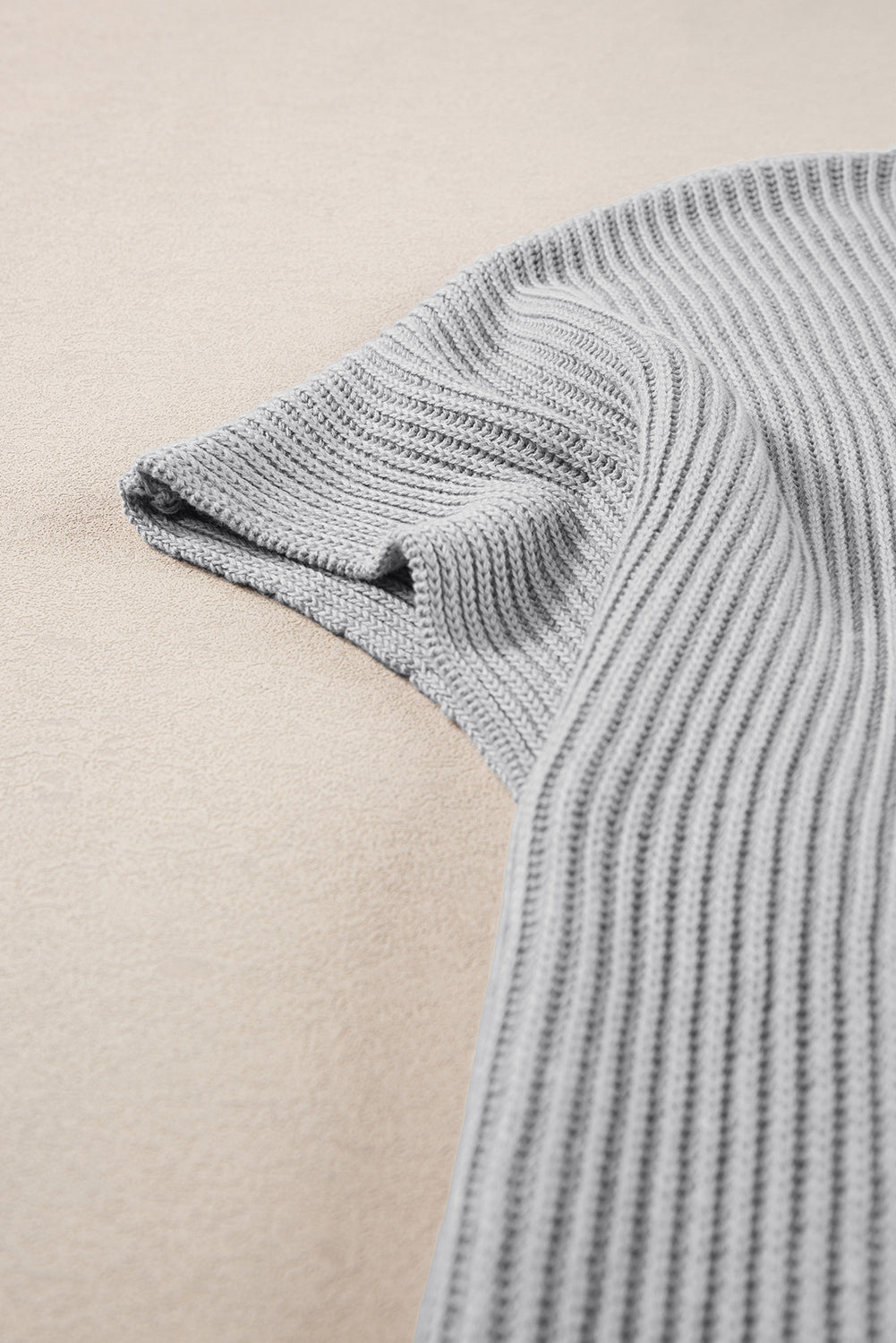 Slit Round Neck Short Sleeve Knit Top CMP