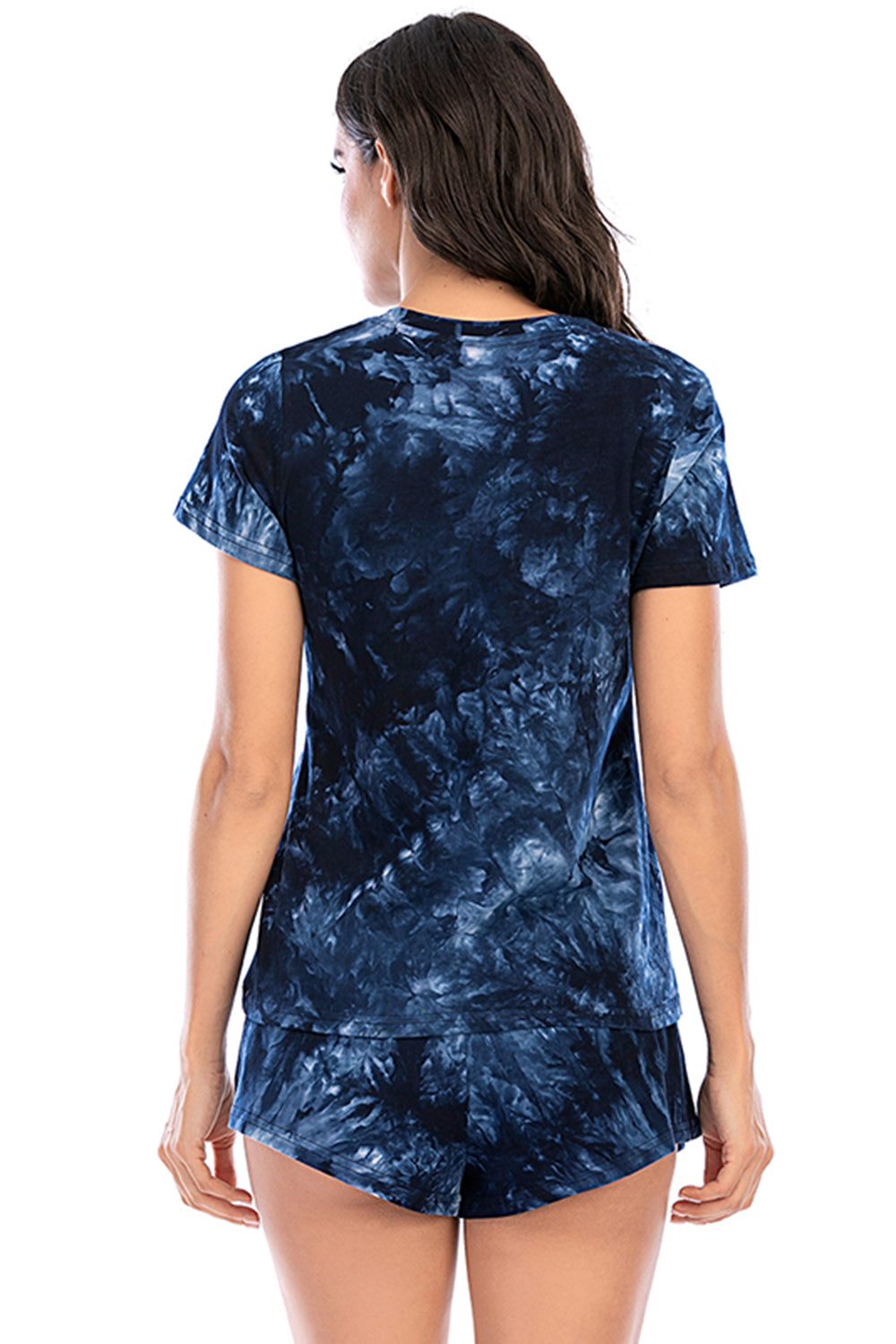 Tie-Dye Round Neck Short Sleeve Top and Shorts Lounge Set CMP