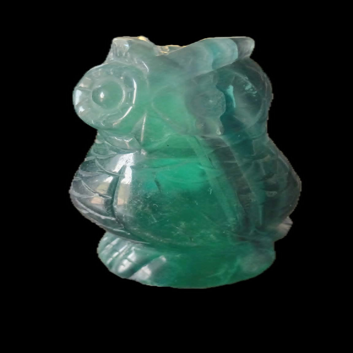 Prism Oracle: Rainbow Fluorite Owl Carving