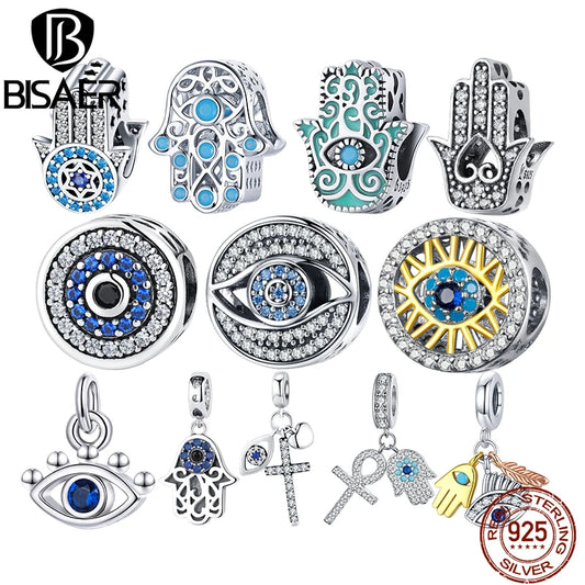 Evil Eye & Hamsa Hand Charms in Sterling Silver