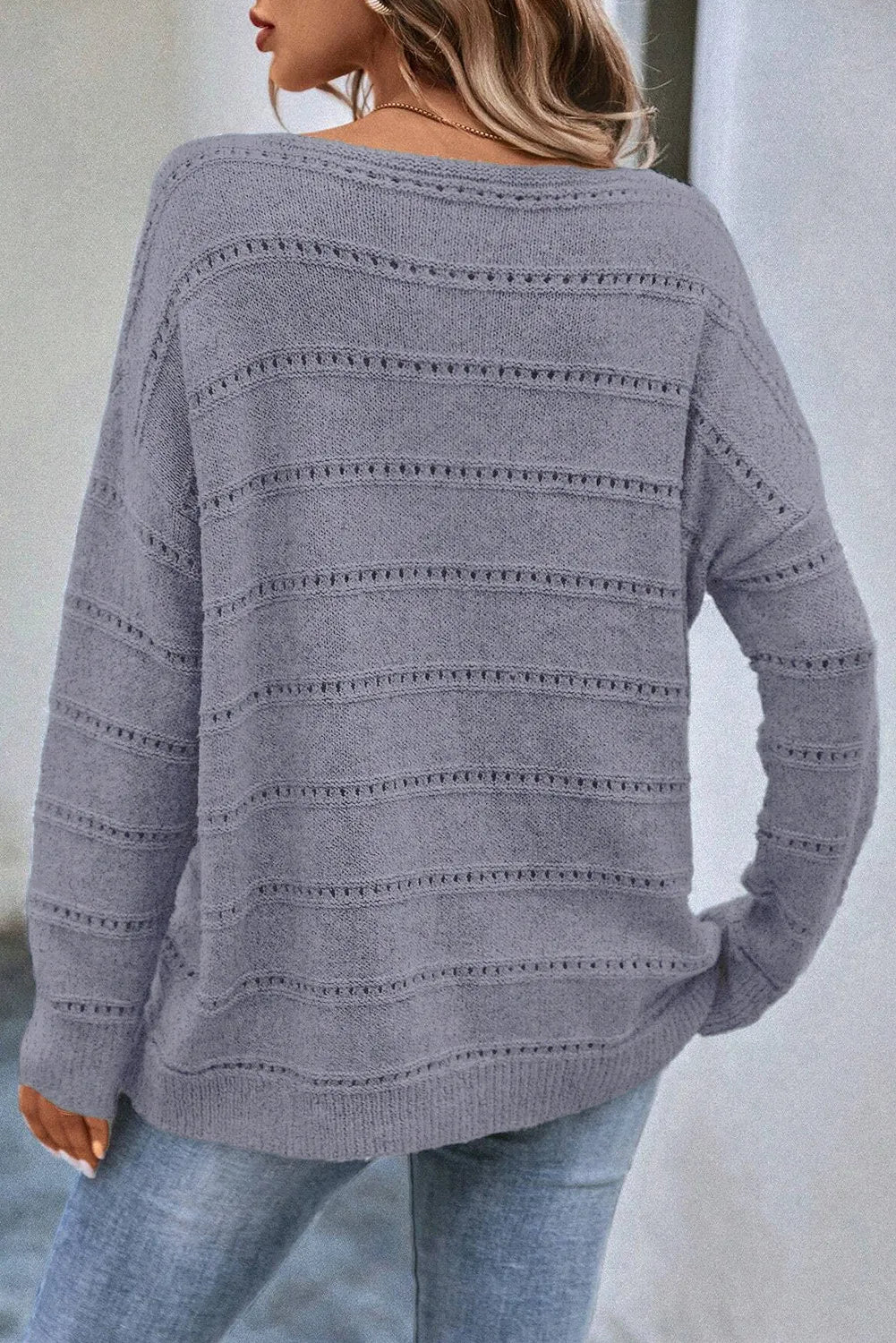 Boat Neck Dropped Shoulder Sweater CMP