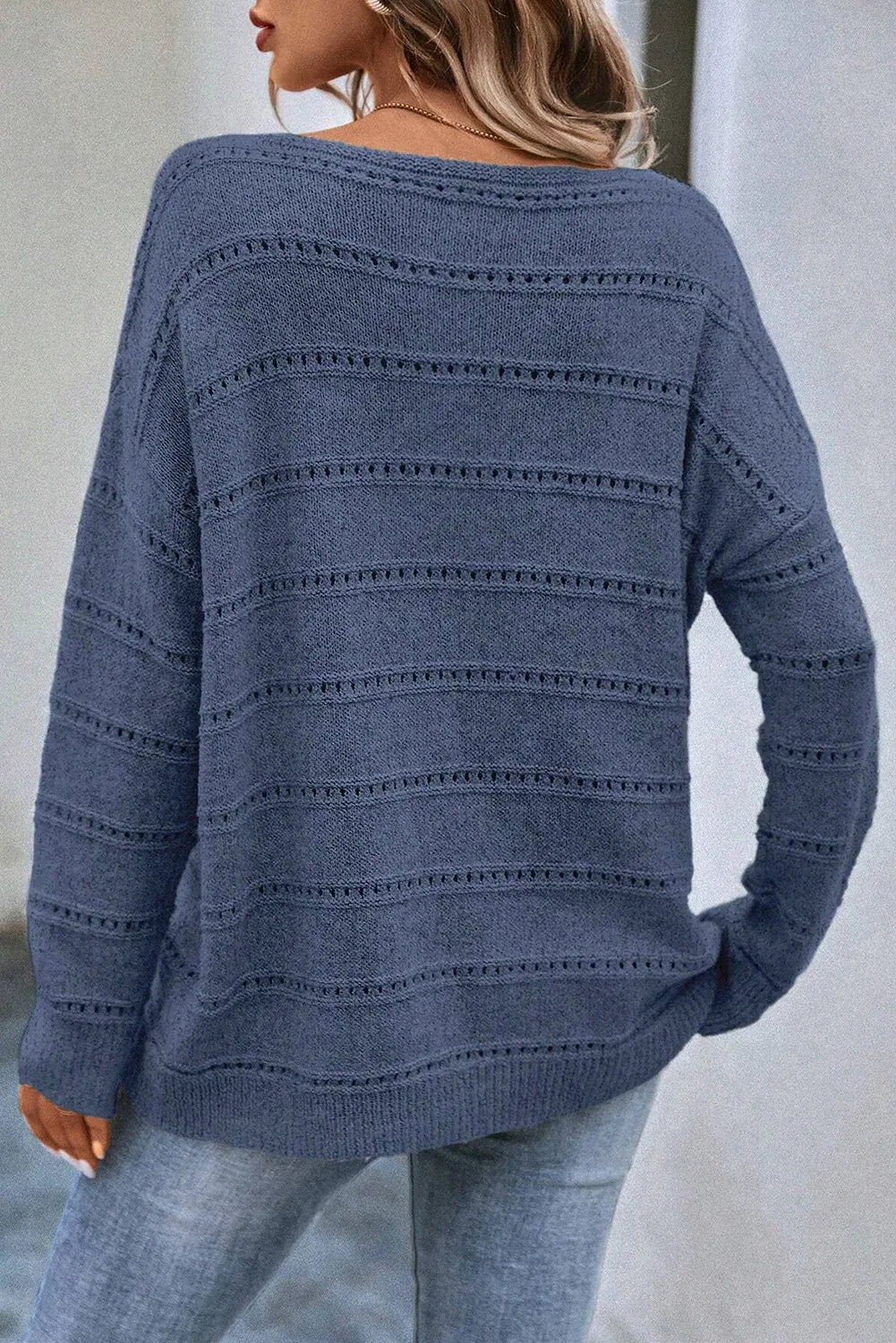 Boat Neck Dropped Shoulder Sweater CMP