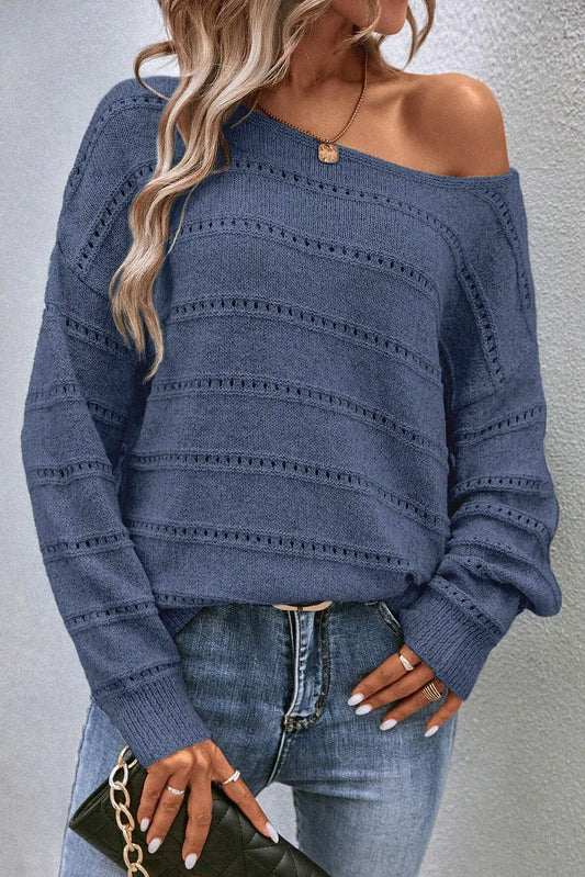 Boat Neck Dropped Shoulder Sweater CMP