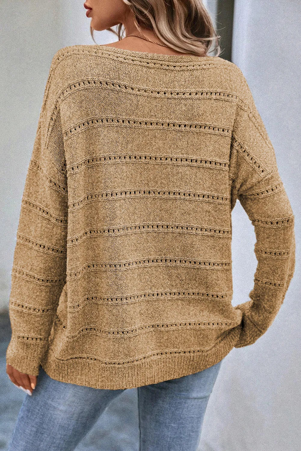 Boat Neck Dropped Shoulder Sweater CMP