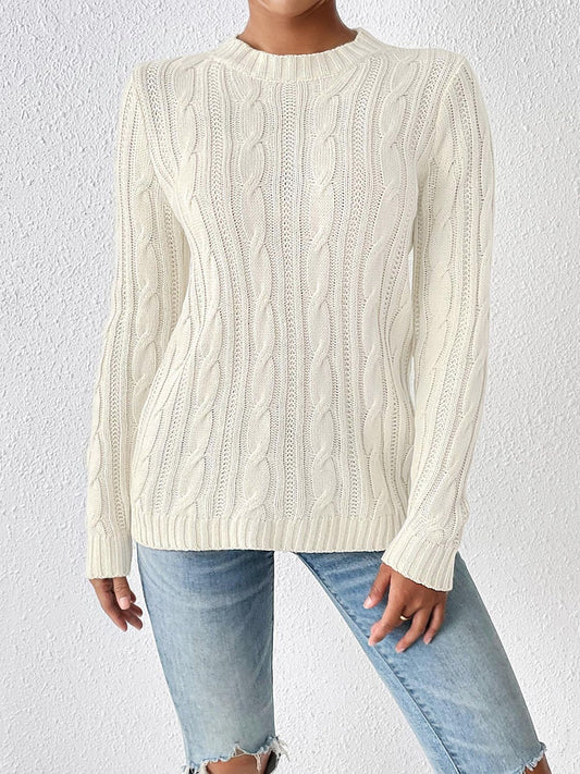 Cable-Knit Round Neck Sweater CMP