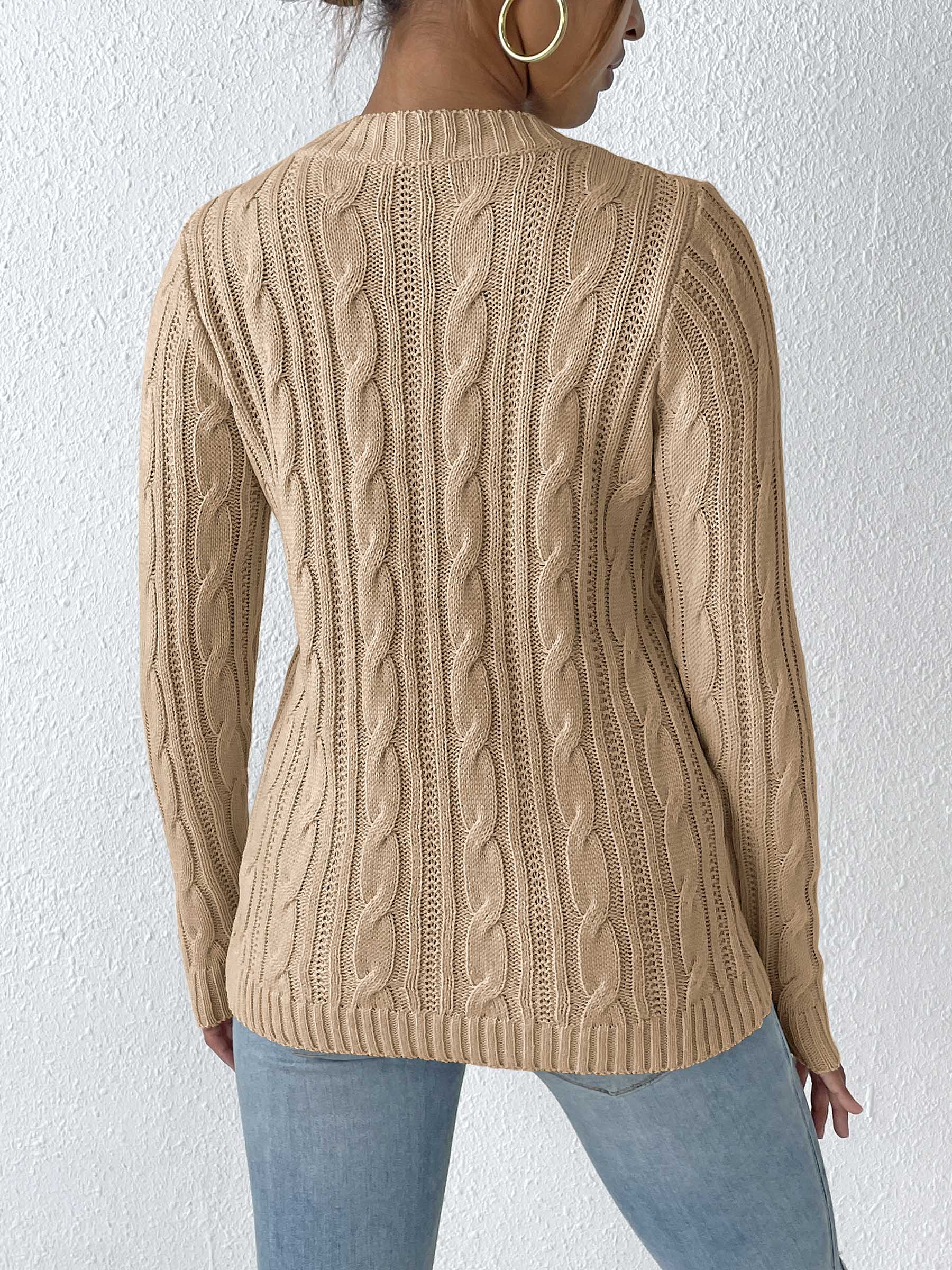 Cable-Knit Round Neck Sweater CMP