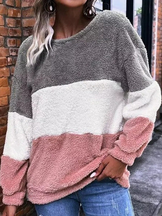 Color Block Round Neck Long Sleeve Sweatshirt CMP