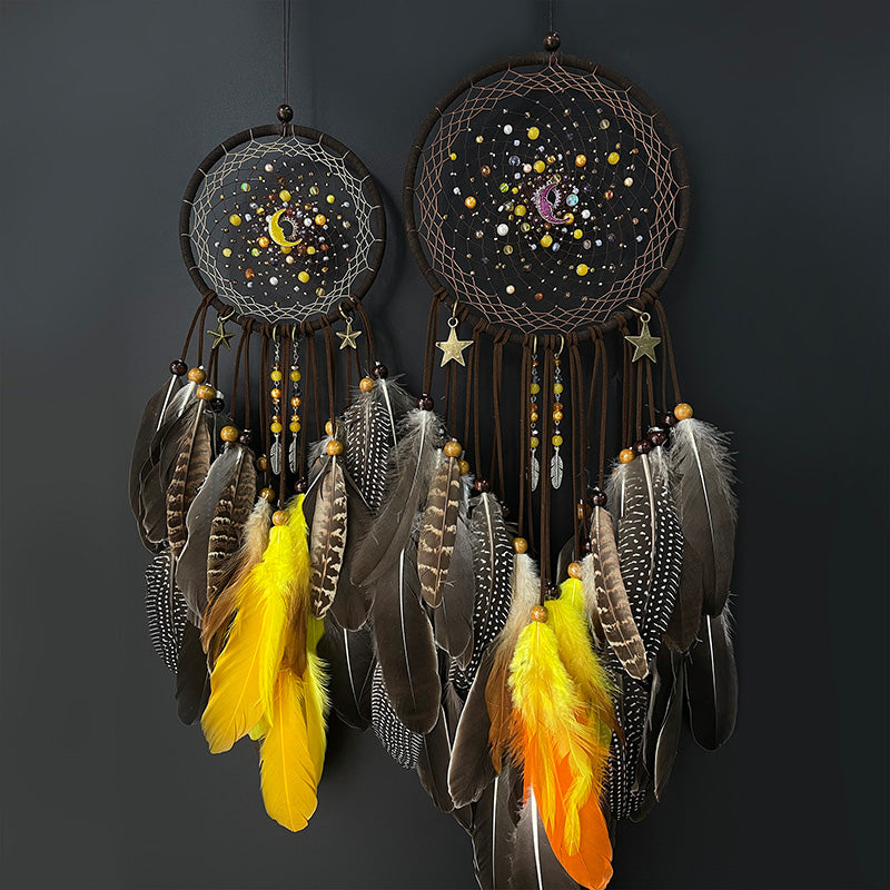 Dream Catcher Yellow Moonlight Starry Night Home Decoration CMP