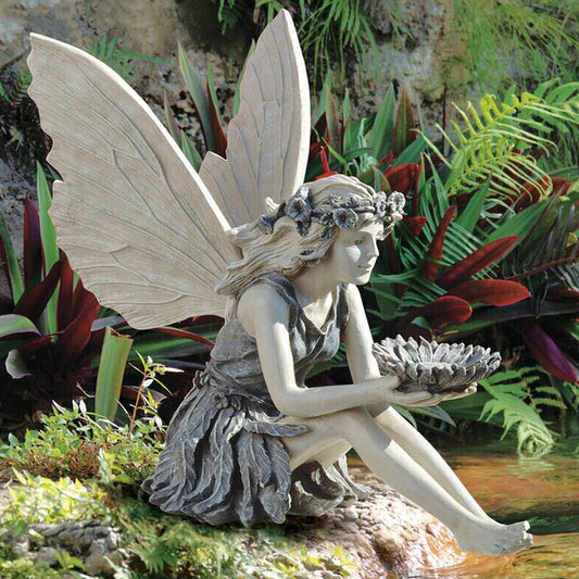 Fairy Sitting Garden Statue Ornament Decoration Resin Crafts Decor Accessories Home Landscaping Backyard Lawn Decoration CMP