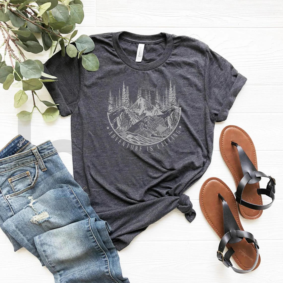 Adventure Is Calling Mountain Themed T-Shirt