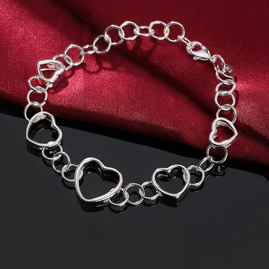 Full Heart Bracelet in 925