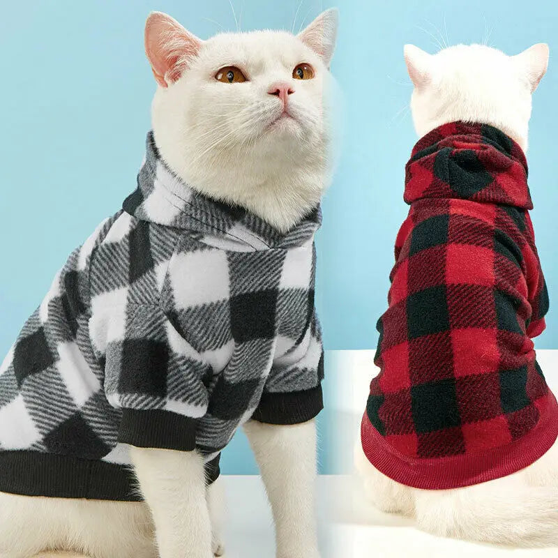 Warm Hooded Plaid Jackets