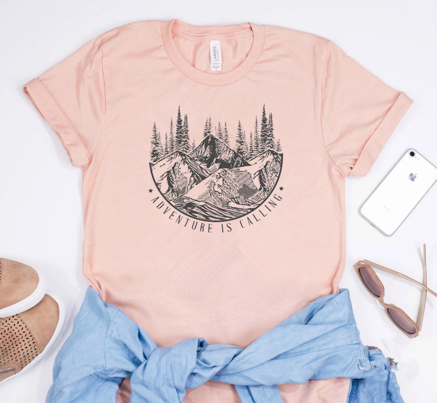 Adventure Is Calling Mountain Themed T-Shirt