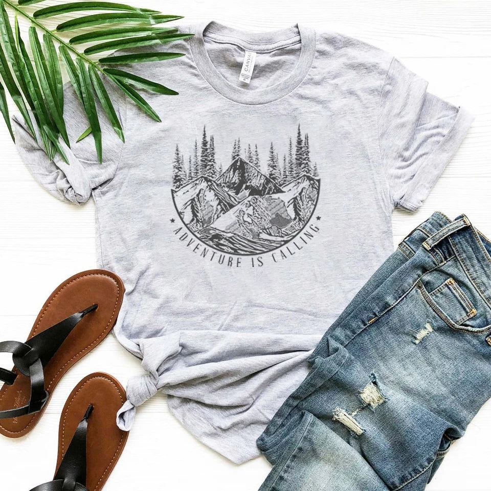 Adventure Is Calling Mountain Themed T-Shirt