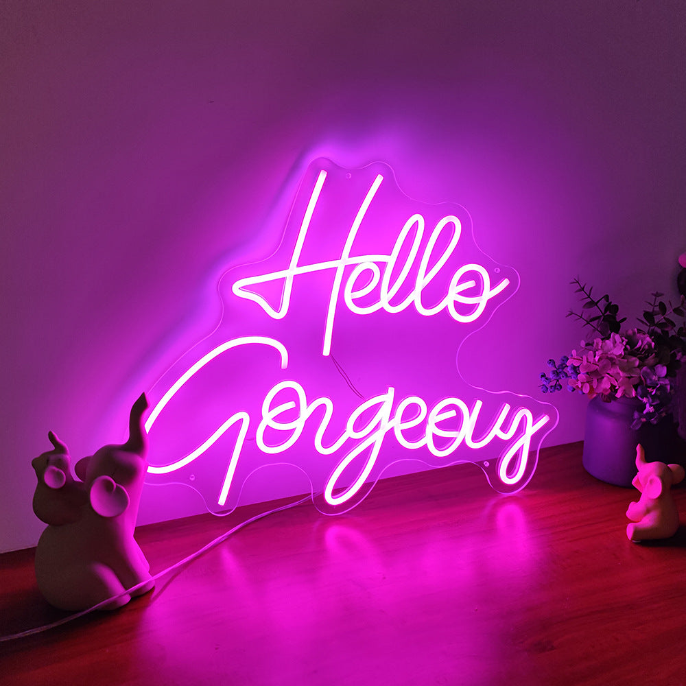 Hello Gorgeous Glowing Letter Led Neon Decorative Light CMP