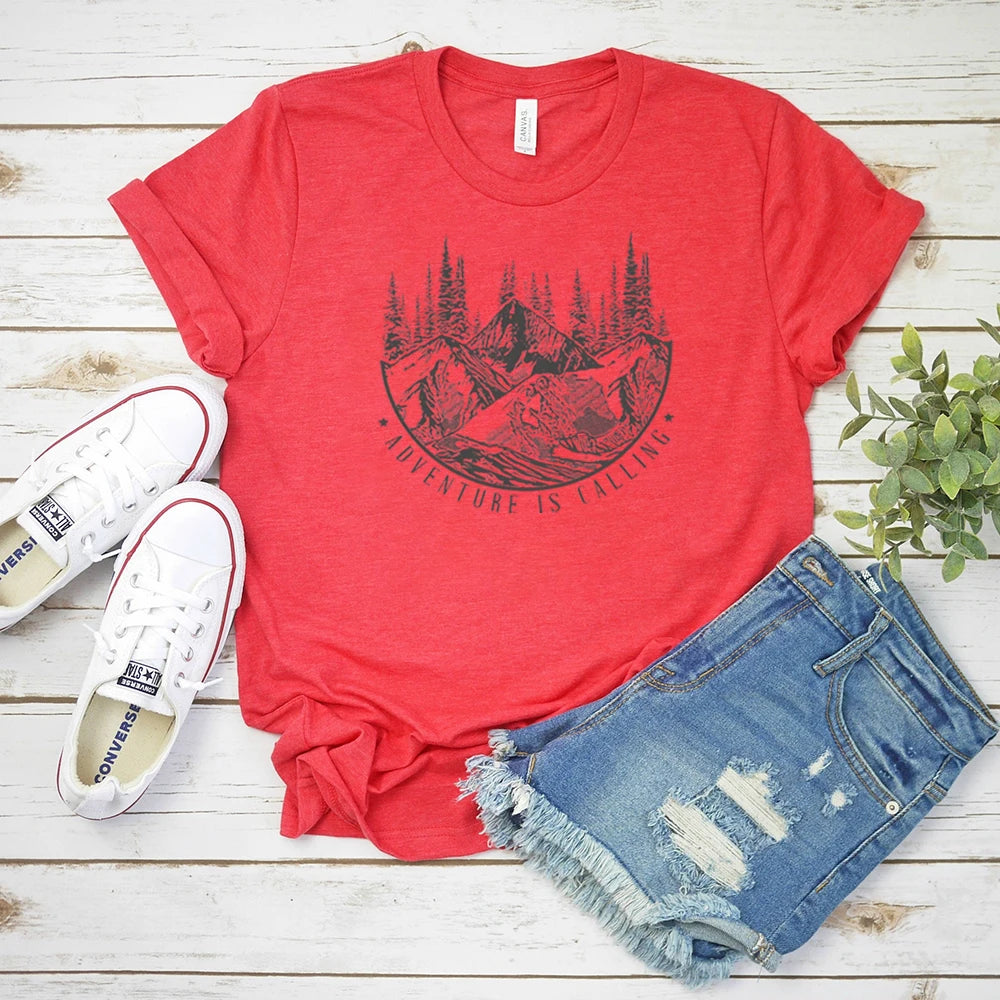 Adventure Is Calling Mountain Themed T-Shirt