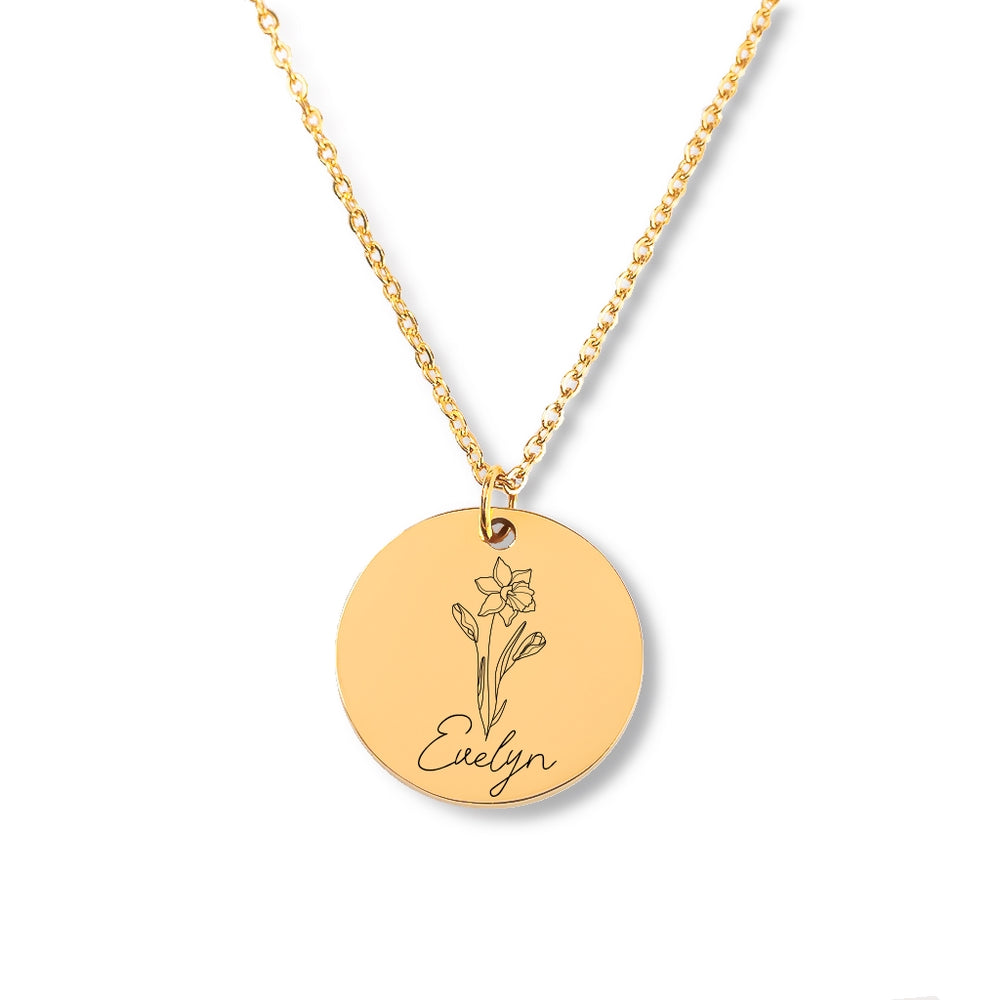 Name & Birth Flower Necklace CMP