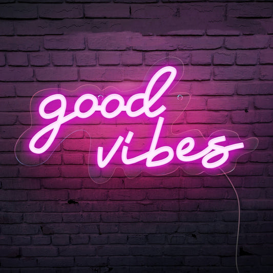 Neon Shape Good Vibes Luminous Word Acrylic CMP