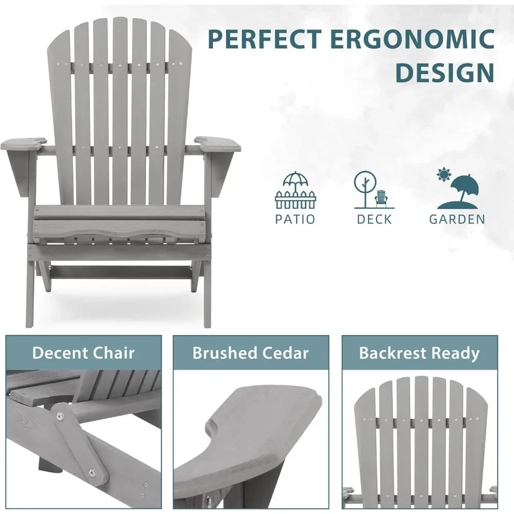 All-Weather Resistant Wooden Adirondack Chairs