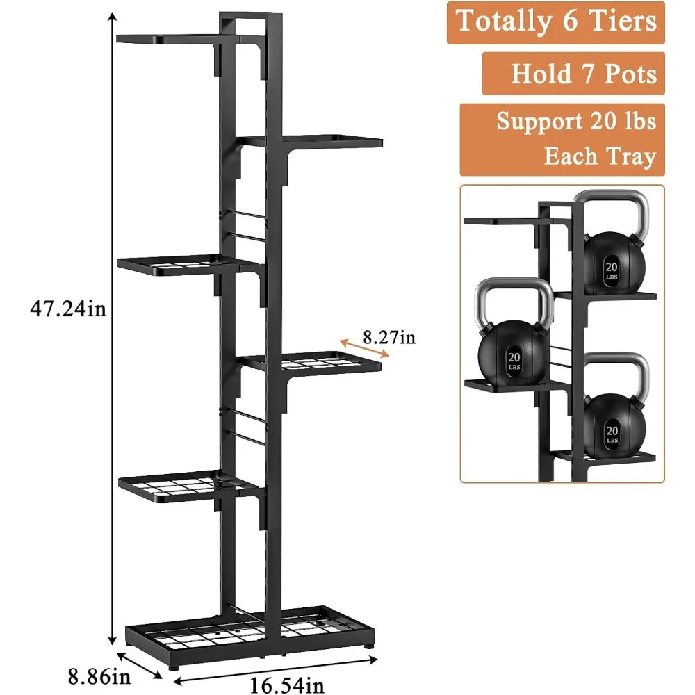 6 Tier Adjustable Metal Plant Stand