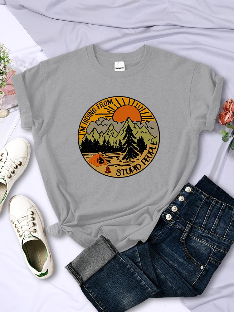 I'M Hiding From Stupid People Camping T-Shirt