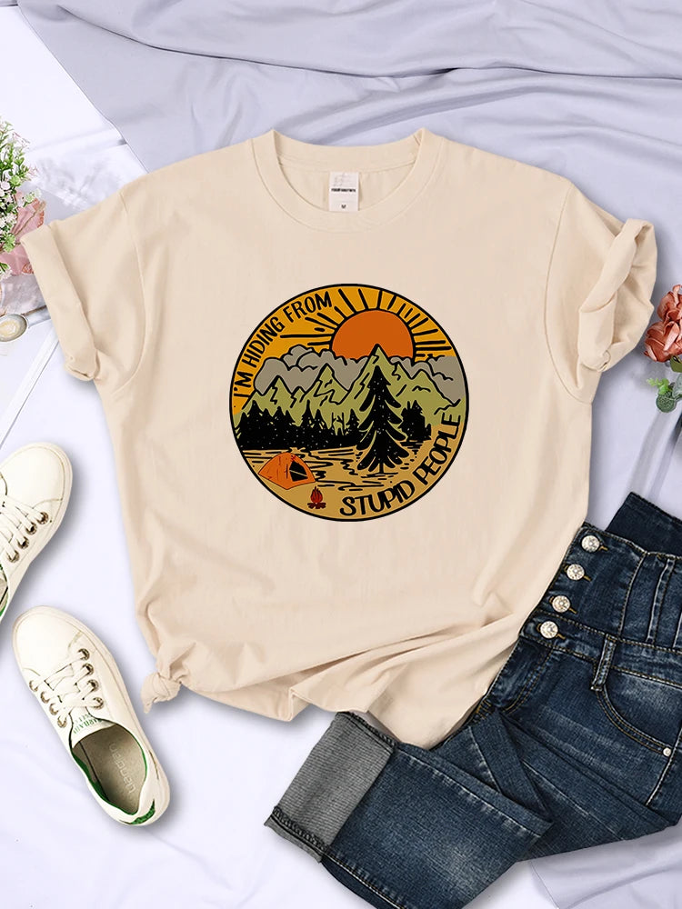 I'M Hiding From Stupid People Camping T-Shirt