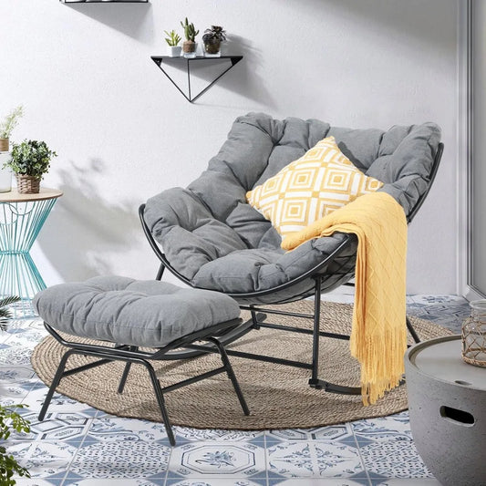 Comfy & Casual Rocking Chair with Ottoman