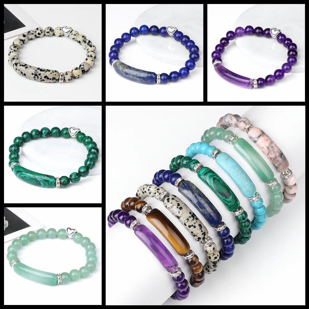 Assortiment de bracelets en perles de pierres naturelles