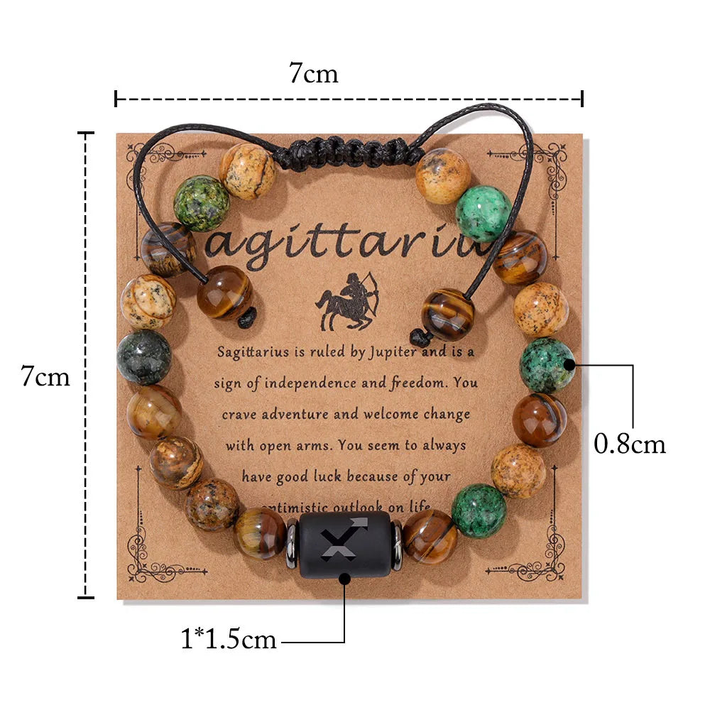 Zodiac  Adjustable Charm Stone Bracelets