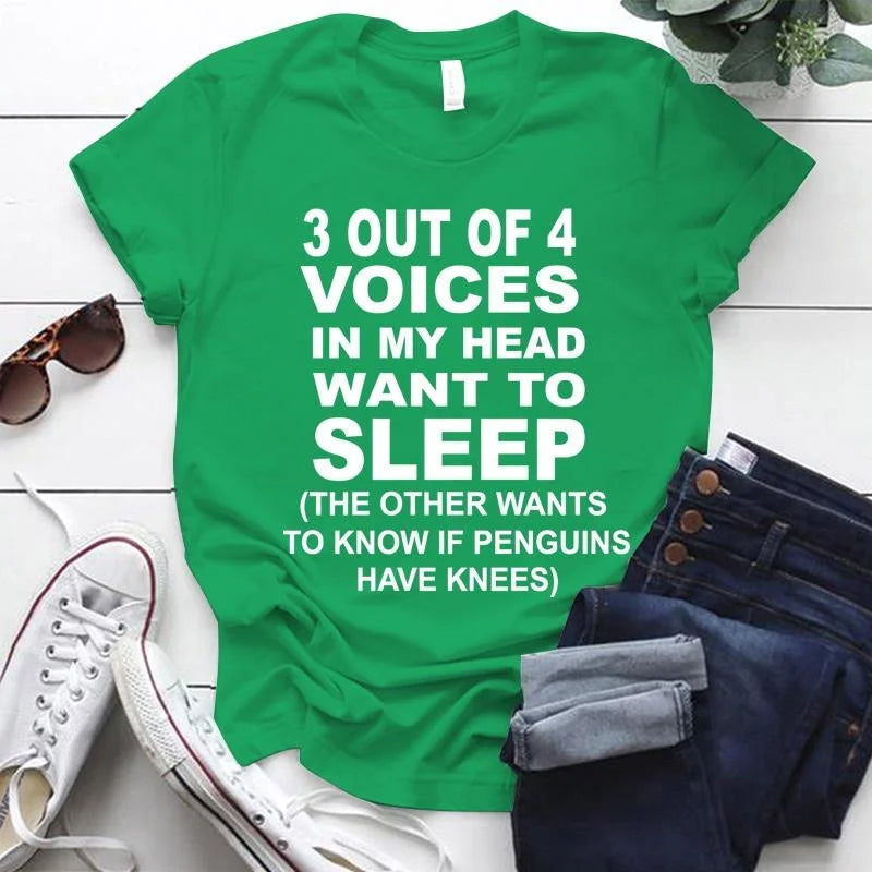 Hot 3 Out Of 4 Voices In My Head Want To Sleep T-Shirt