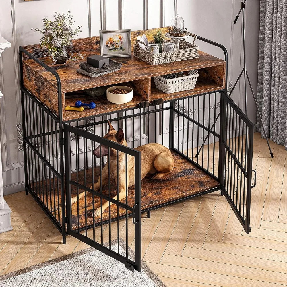 Large Dog Kennel Table with Storage