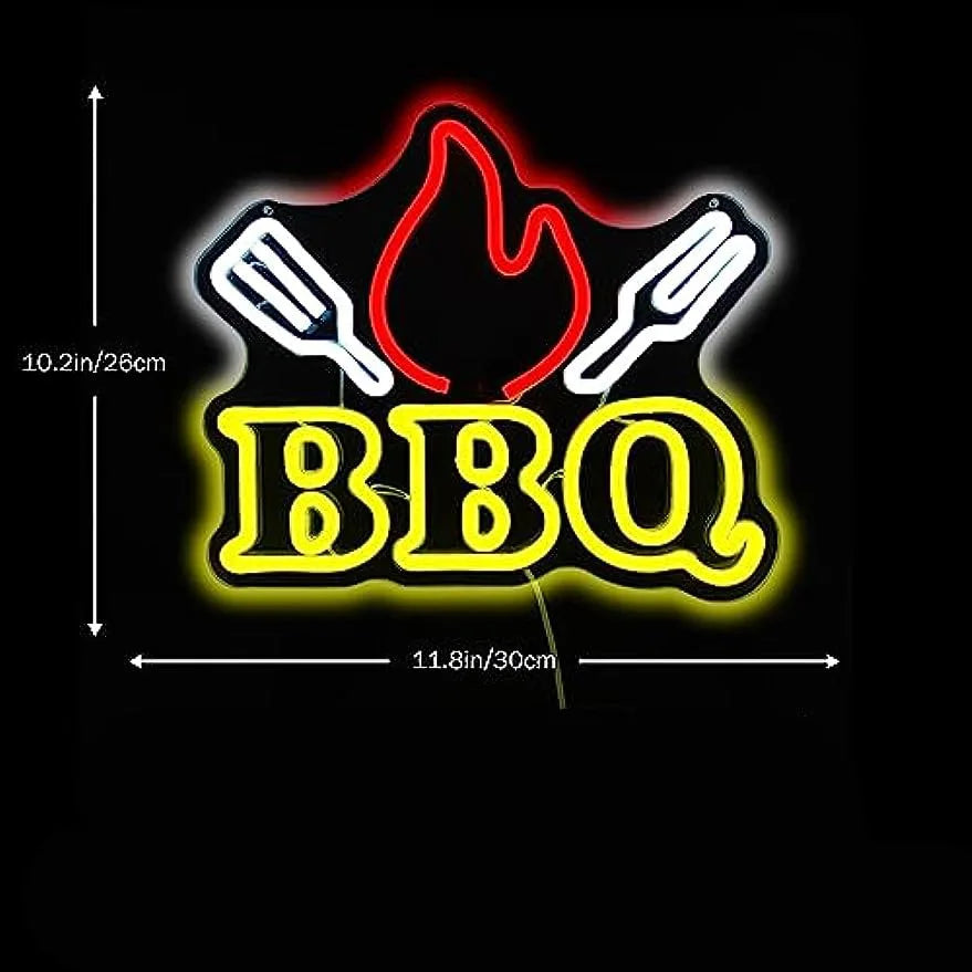 Vibrant BBQ Neon Light Sign