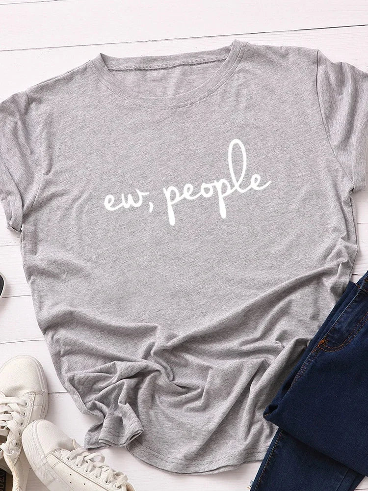 Ew People Letter Print T-Shirt