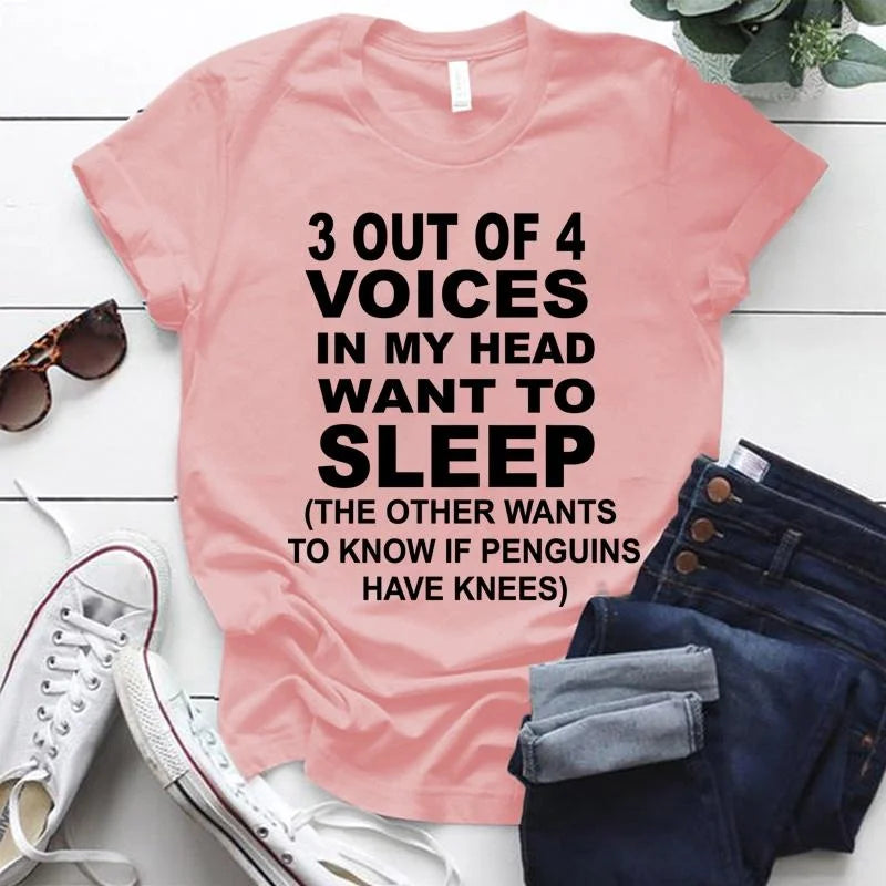 Hot 3 Out Of 4 Voices In My Head Want To Sleep T-Shirt