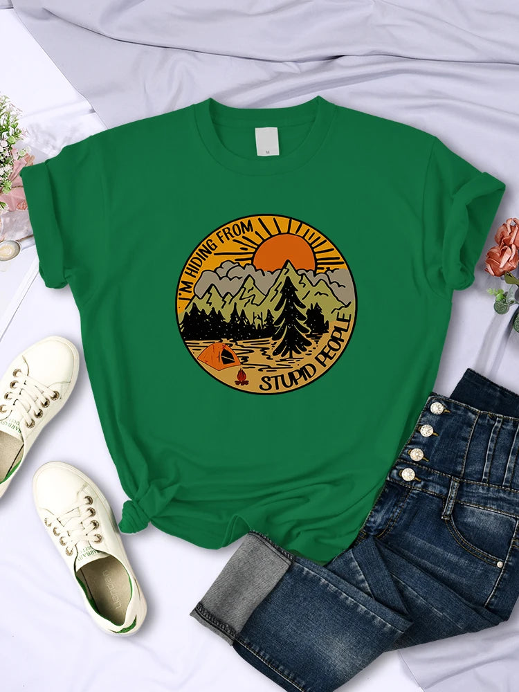 I'M Hiding From Stupid People Camping T-Shirt