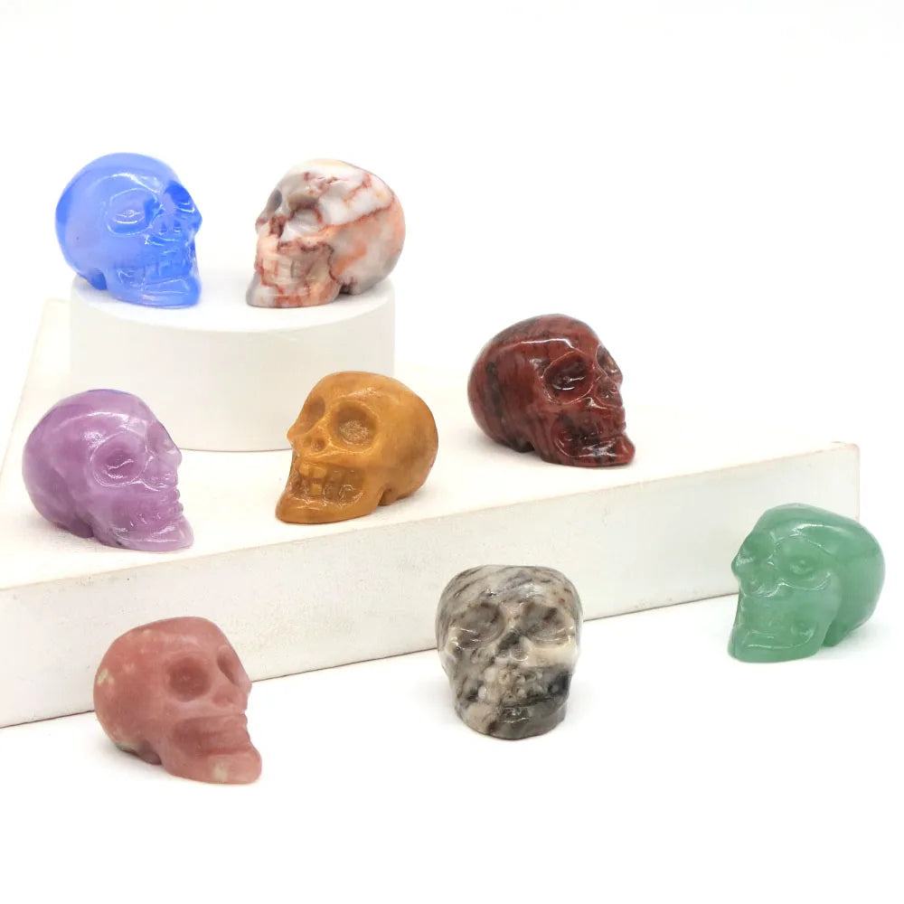 30mm Natural Carved Skulls