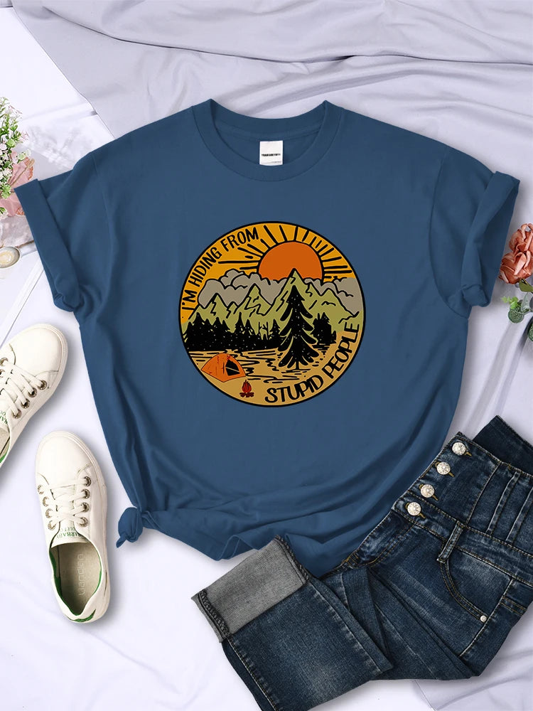 I'M Hiding From Stupid People Camping T-Shirt