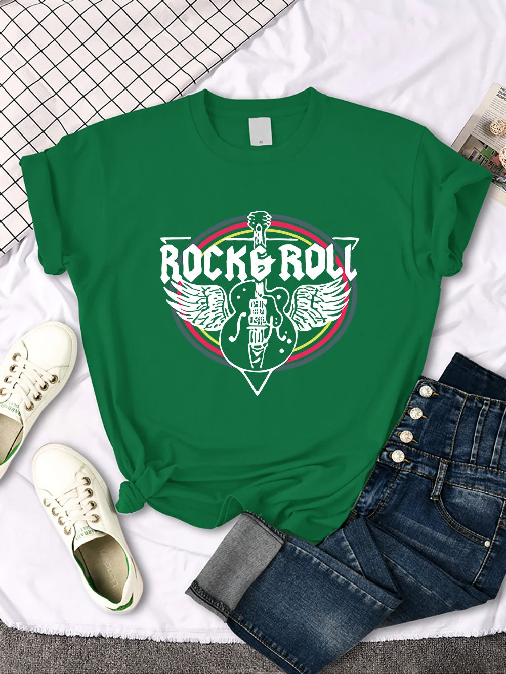 Rock Roll Electric Guitar Printed T-Shirt