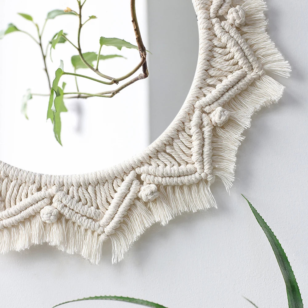 Macrame Wall Hanging Mirror Boho Home Decor