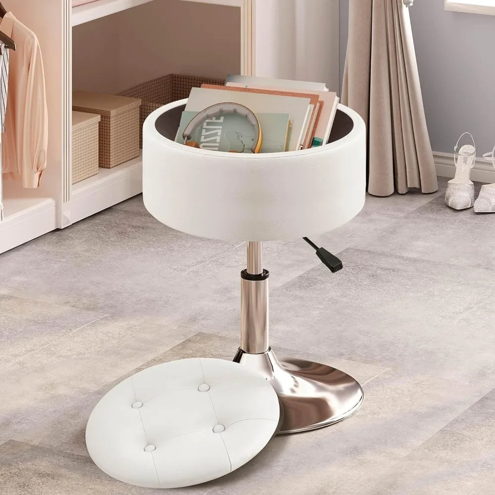 360° Swivel Vanity Stool With Storage