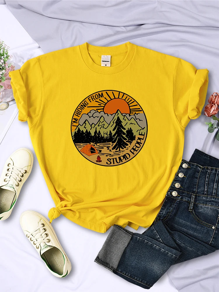 I'M Hiding From Stupid People Camping T-Shirt