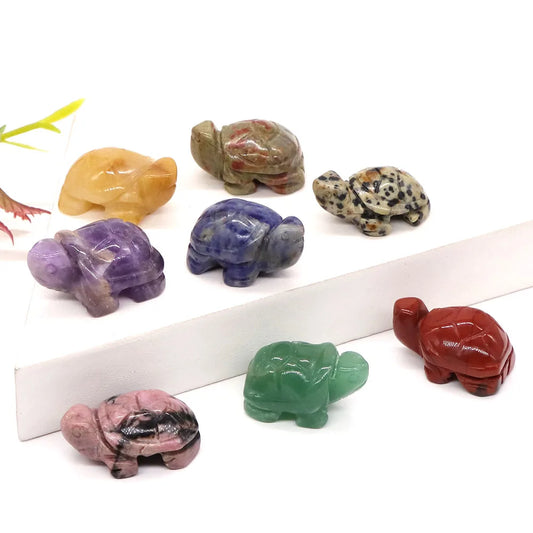 1.2" Natural Carved Turtles