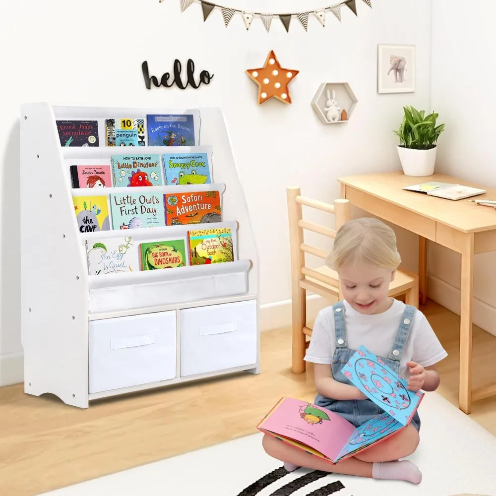 Kids Sling Book Rack with Storage