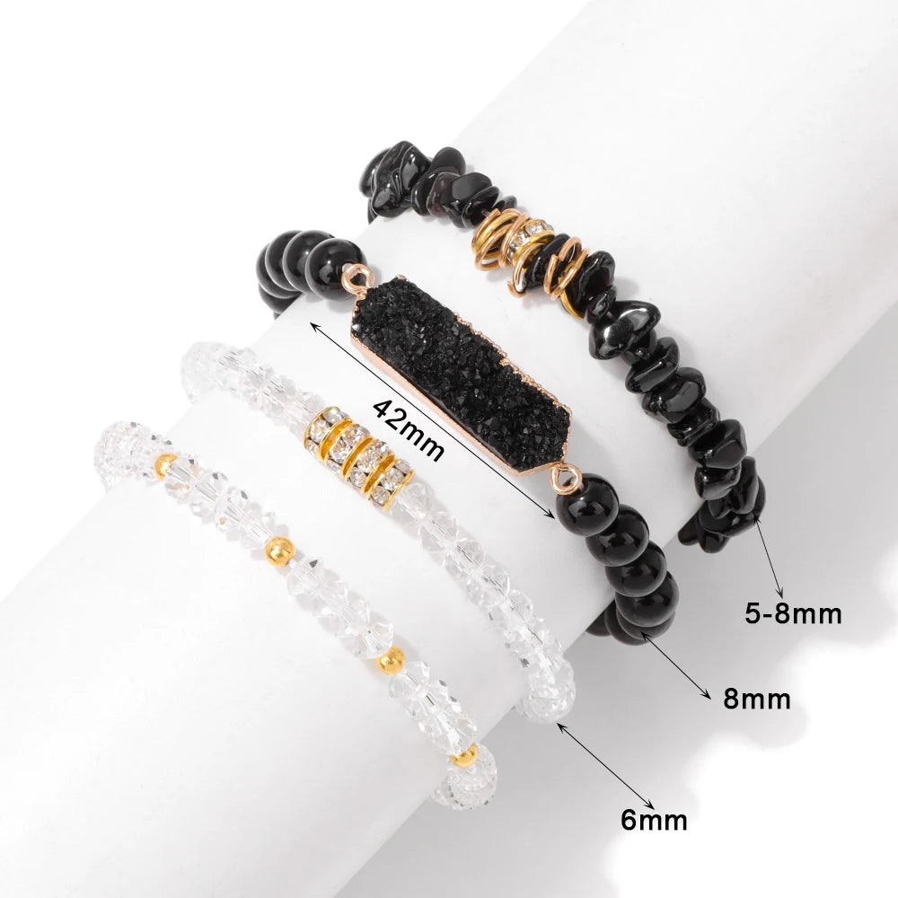 Assorted 4Pcs Natural Stone Beaded Bracelet Sets