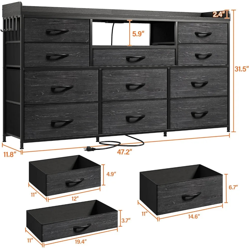 Dresser TV Stand with 11 Drawers for up to 60"