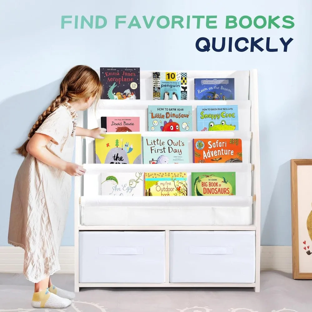 Kids Sling Book Rack with Storage