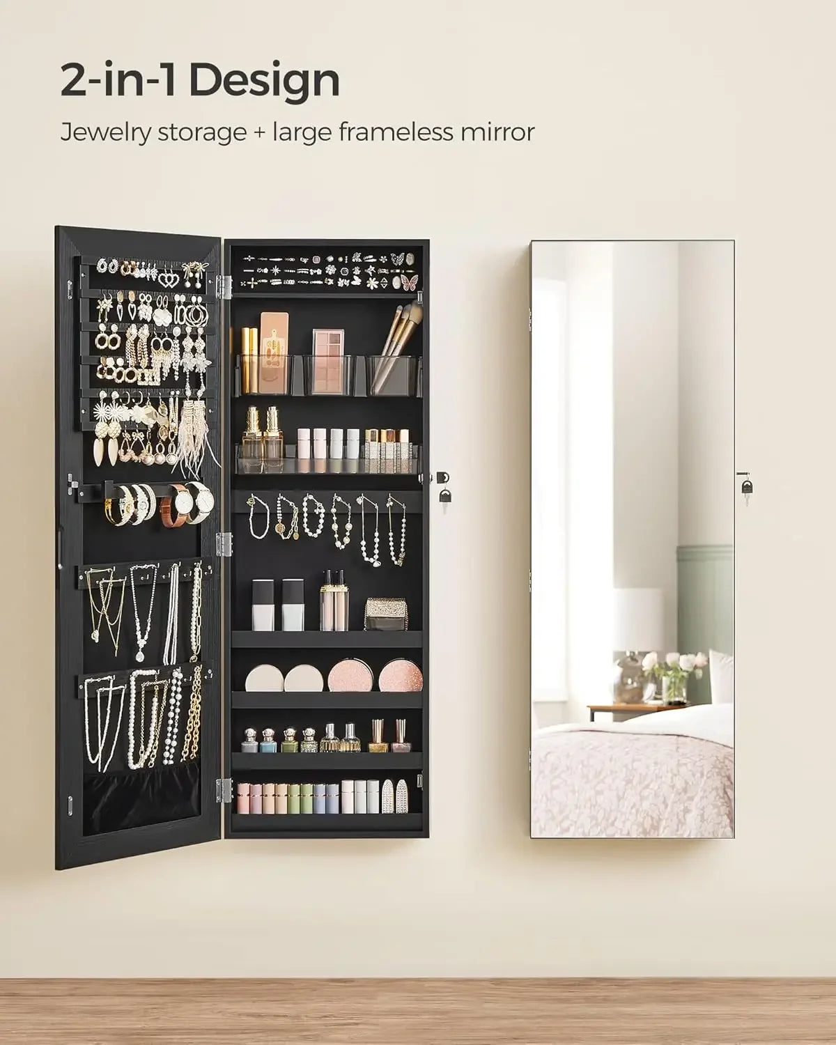 Mirror Jewelry Cabinet Armoire