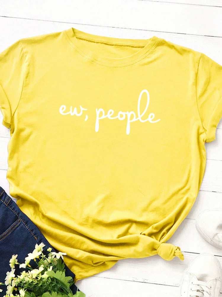 Ew People Letter Print T-Shirt