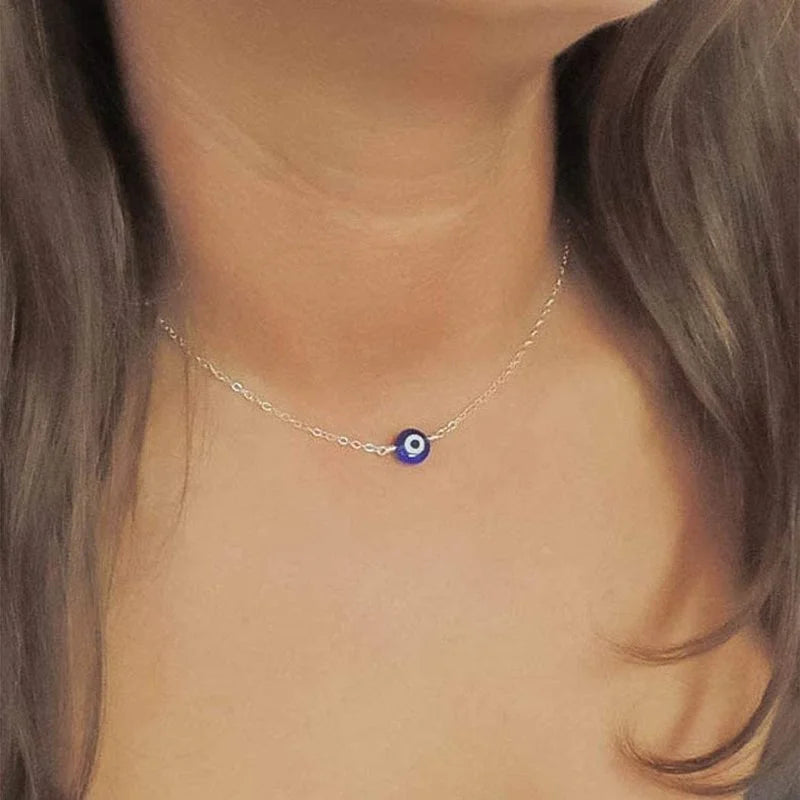 Evil Eye Stainless Steel Chain Choker